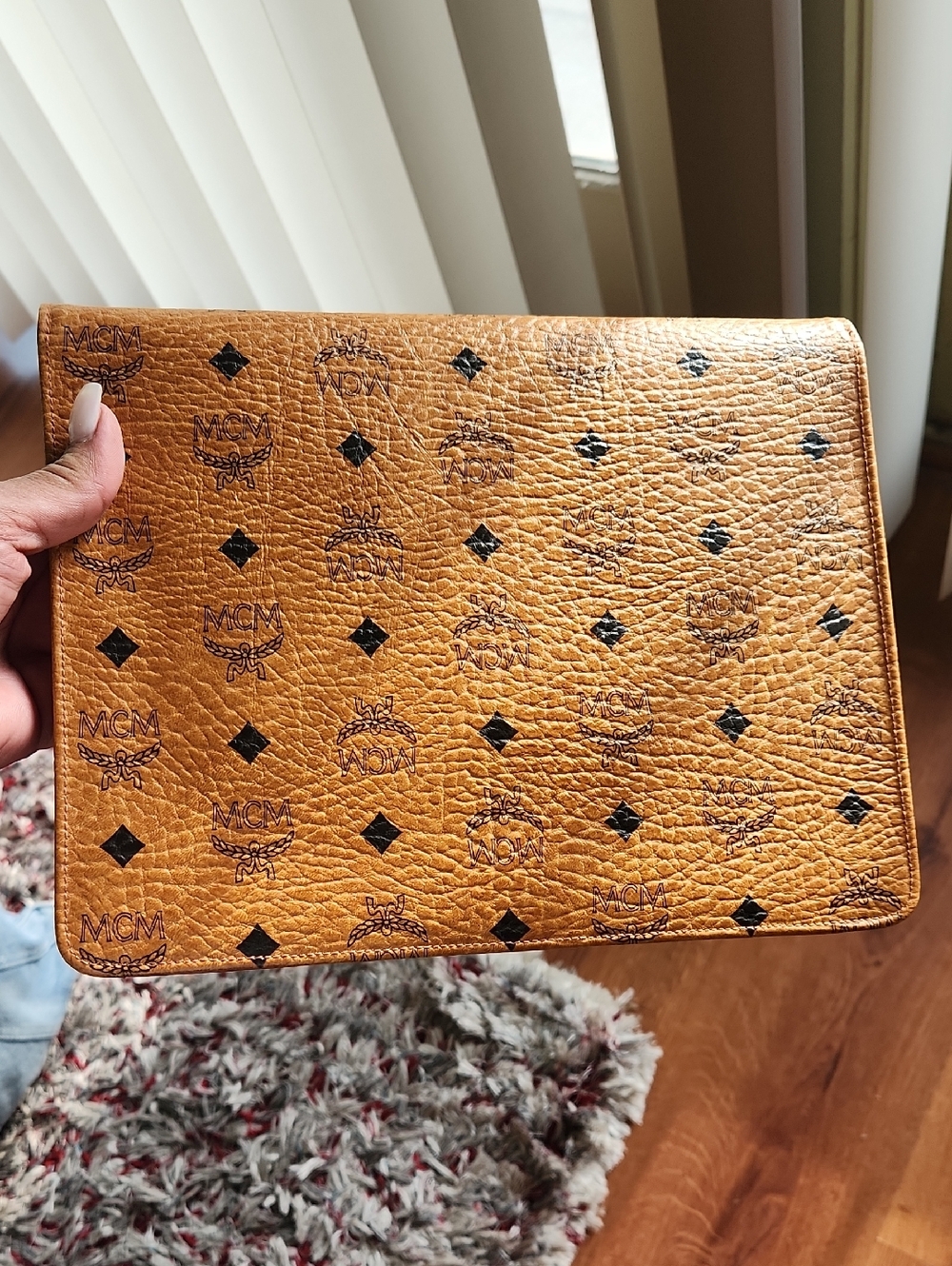 MCM Vintage Porfolio Cognac Logo Envelope Crossbody/Clutch - Picture 5 of 5
